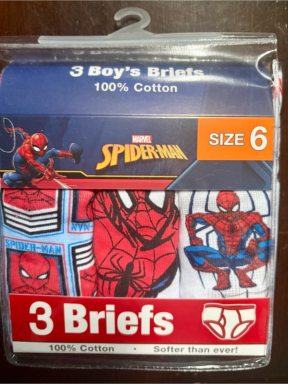 Marvel Spider-Man Boys Briefs - Red, Blue, Black